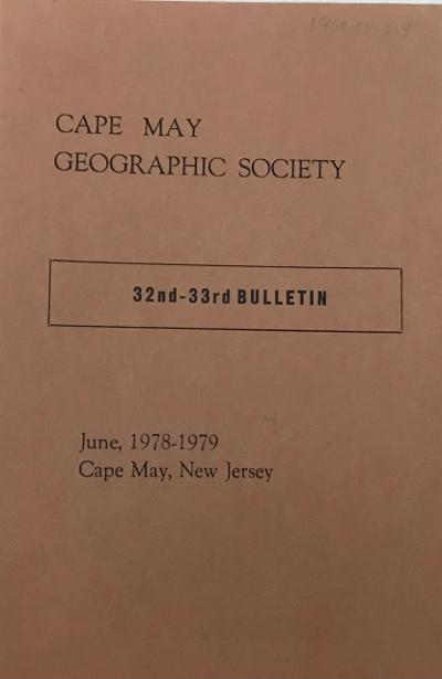 cover of the Cape May Geographic Society 32nd - 33rd bulletin, june 1978-1979