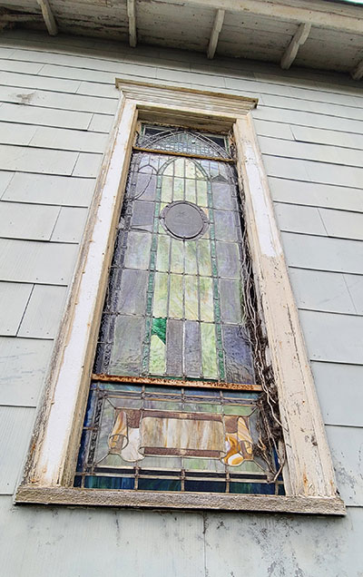 A typical stained-glass window for the church